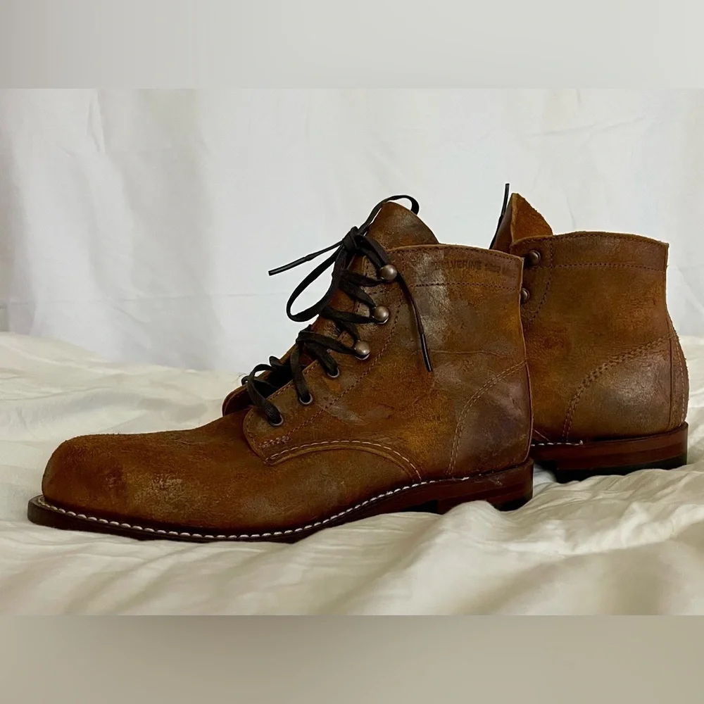 Wolverine 1000 mile leather gold/ brown women's boot Size 6